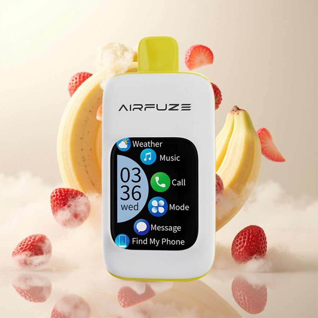 AirFuze Smart 30000 Puffs Engangs Pod - 5% Nikotin, 900mAh, Type-C, Jordbær Banan