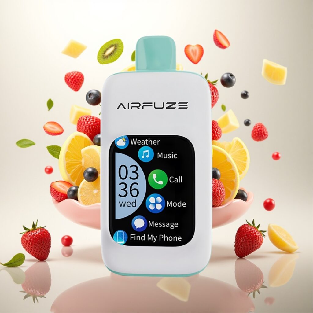 AirFuze Smart 30000 Puffs Engangs Pod – 5% nikotin, 900mAh, Type-C, Regnbue Frukt Eksplosjon