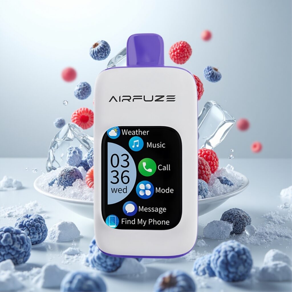AirFuze Smart 30000 Puffs Engangs Pod – Blå Bringebær Is, 5% Nikotin, 900mAh, Type-C