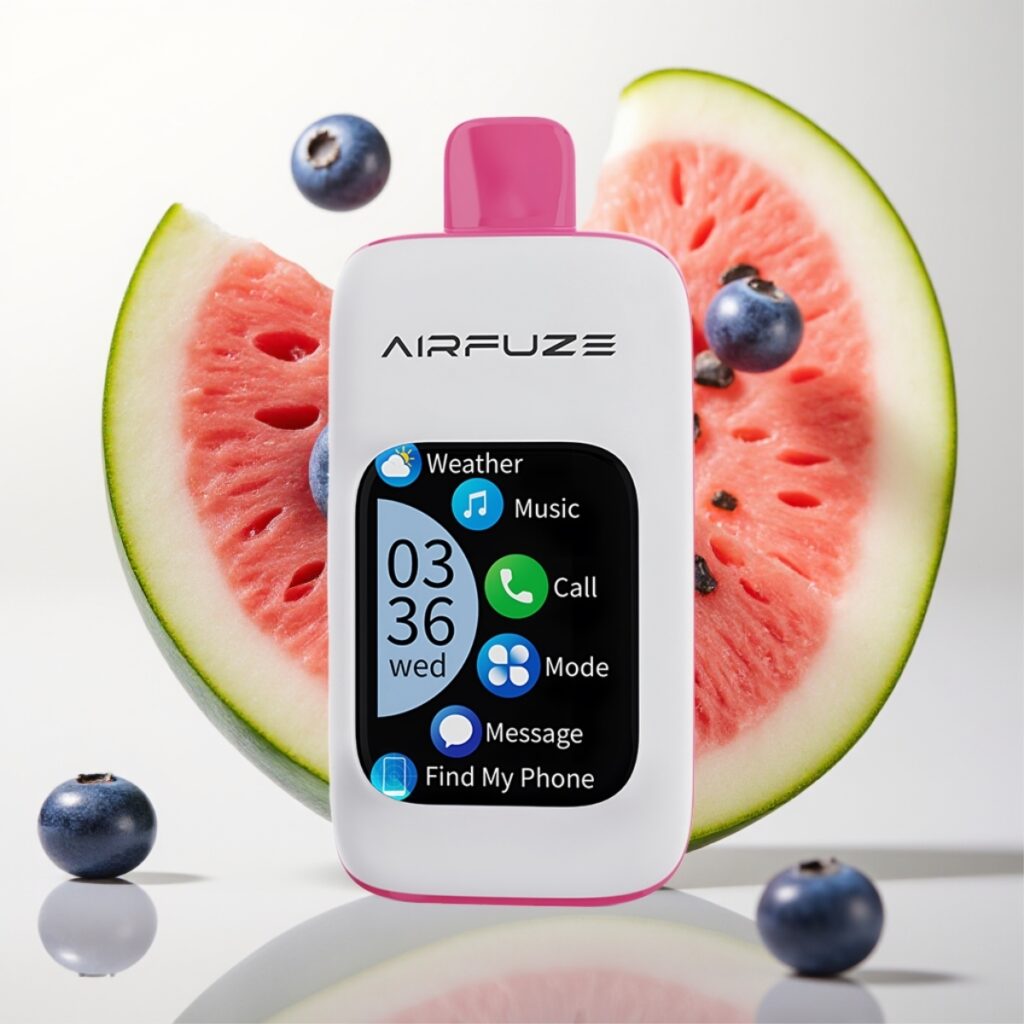 AirFuze Smart 30000 Puffs Engangs Pod – Blåbær Vannmelon, 5% nikotin, 900mAh, Type-C