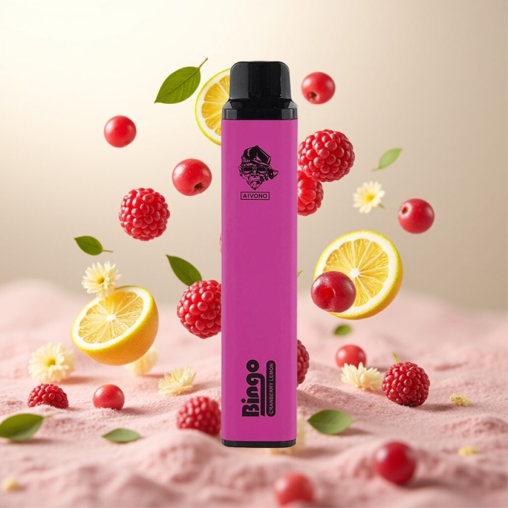 Aivono AIM BINGO 4000 Puffs Engangsdamper Tranbær Sitron – 1000mAh, 10mL, opptil 4000 puffs