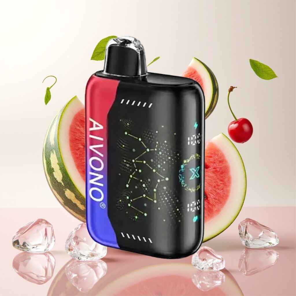 Aivono AIM BOOM 25000 Puffs - Isfjellmelon/Kirsebær, 0-5% Nikotin, 650mAh, Type-C