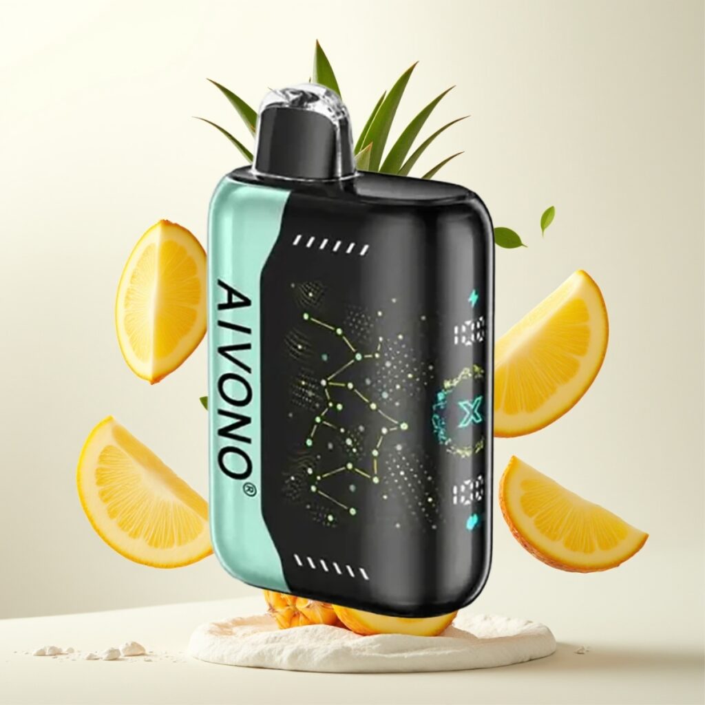 Aivono AIM BOOM 25000 Puffs – Nikotinstyrke 0-5%, 28ml E-væske, 650mAh, Type-C-lading, Sur Mango Ananas
