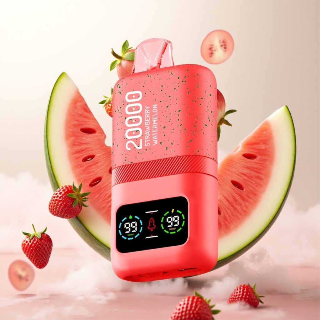 Aivono AIM MAGIC 20000 Puffs – 26ml E-liquid, Type-C-lading, 600mAh-batteri, Jordbær-vannmelon