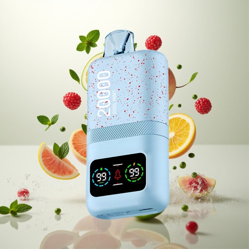 Aivono AIM MAGIC 20000 Puffs – Opptil 20.000 puff, 26ml e-væske, LCD-skjerm, Type-C-lading, Kjølig mynte