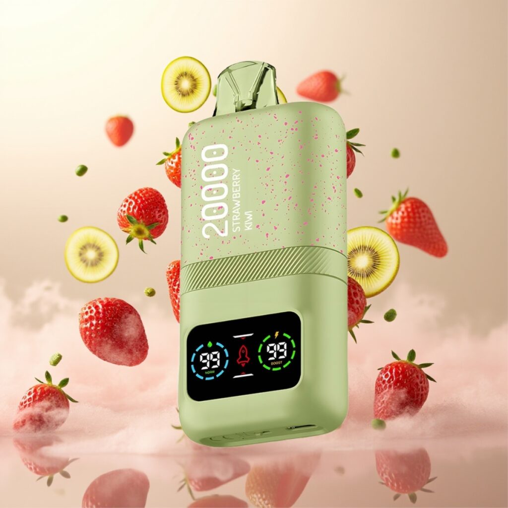 Aivono AIM MAGIC 20000 Puffs – Opptil 20 000 puff, 26ml e-væske, LCD-skjerm, Type-C-lading, jordbær kiwi