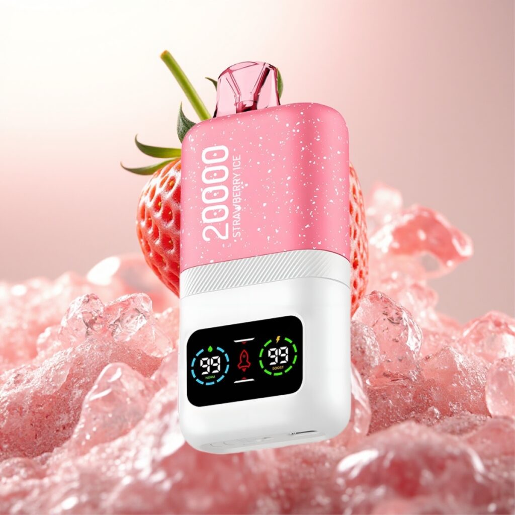 Aivono AIM MAGIC 20000 Puffs – opptil 20.000 puff, 26ml e-væske, LCD-skjerm, Type-C-lading, jordbæris