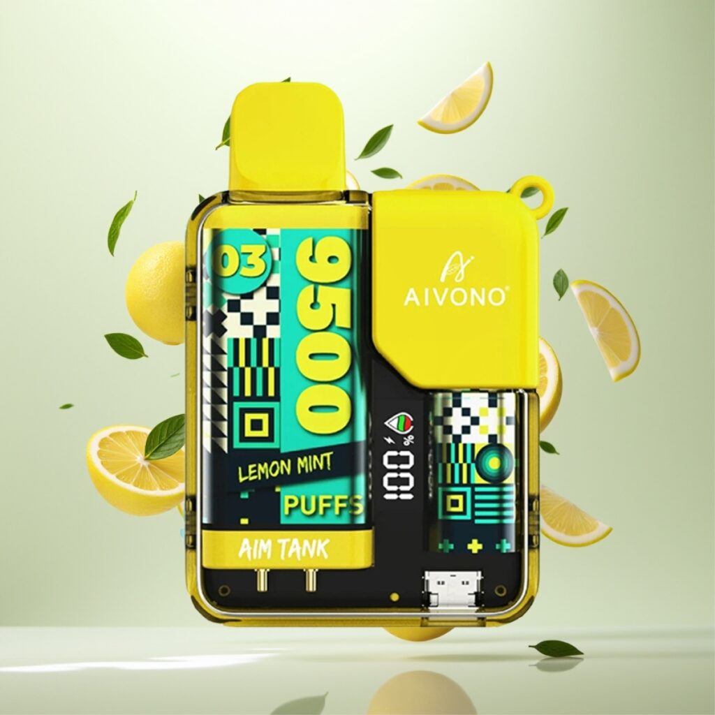 Aivono AIM-TANK 9500 Puffs – Opptil 9500 Puffs, 18ml E-væske, 650mAh Batteri, Sitronmynte
