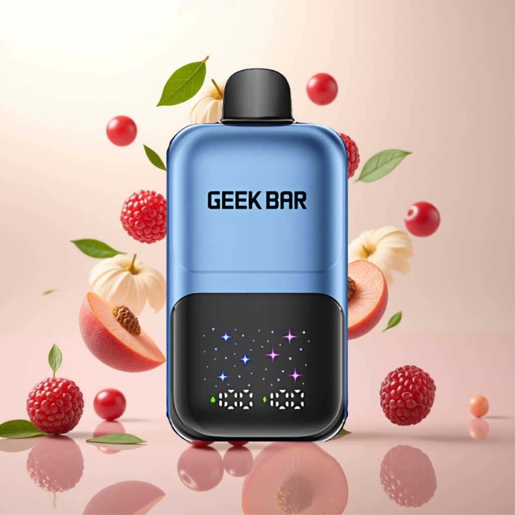 GEEK BAR 2GO 20ml 50000 Puffs To-serie engangs vapepenn Fersken & Bær – Interaktivt Storskjerm, 3-nivå Justerbar Smak/Kjøling, 5% Nikotinsalt