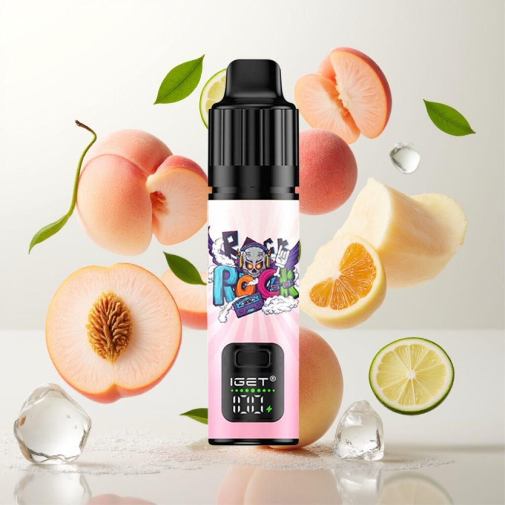 IGET BAR PLUS S3 POD 10000 Puffs Engangsdamper – Fersken, Litchi, Lime Is, 5% Nikotin, 18 ml, 950 mAh