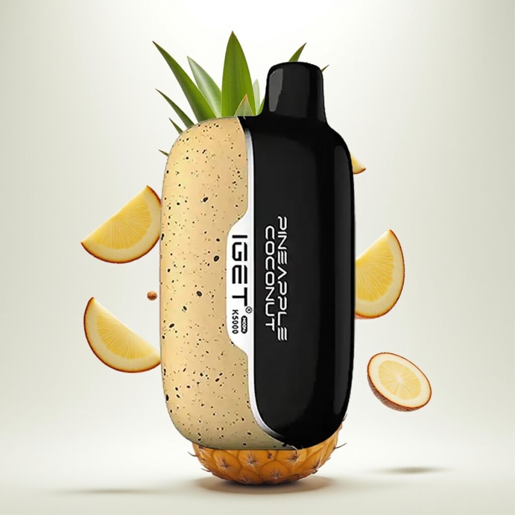 IGET Moon K5000 Puffs Engangs Vape Ananas Kokos – 5000 Puffs, 1.35 Ohm Mesh Coil
