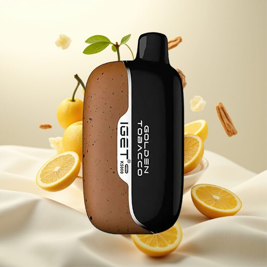 IGET Moon K5000 Puffs Engangsvape Gull Tobakk – 5000 Puffs, 81.5 g, 1.35 Ohm Mesh Coil