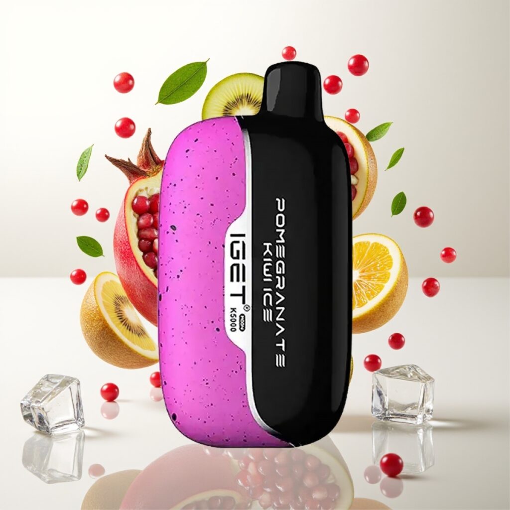 IGET Moon K5000 Puffs Engangsvaper Granateple Kiwi Is – 5000 Puffs, 1.35 Ohm Mesh Coil