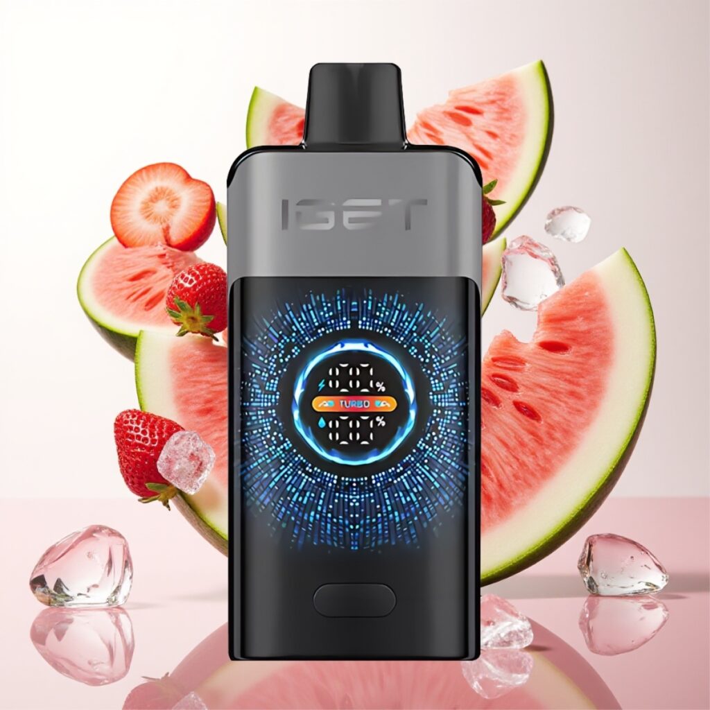 IGET ONE 12000 Puffs Engangs Vape Jordbær Vannmelon Is – 2700 mAh, 0.6 ohm Dual Mesh Coil, 118.9g