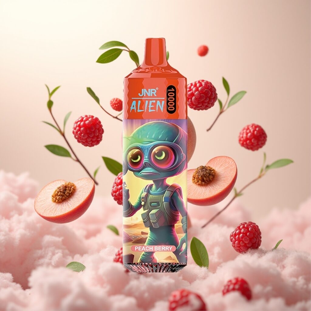 JNR Alien 10000 Puffs Engangs Vape Fersken Bær – 850mAh, 20ml, Type-C