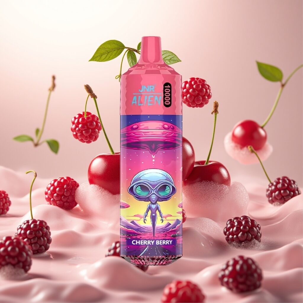 JNR Alien 10000 Puffs Engangsvape Kirsebær-Bær – 10000 puffs, 850mAh, Type-C, LED (RGB)