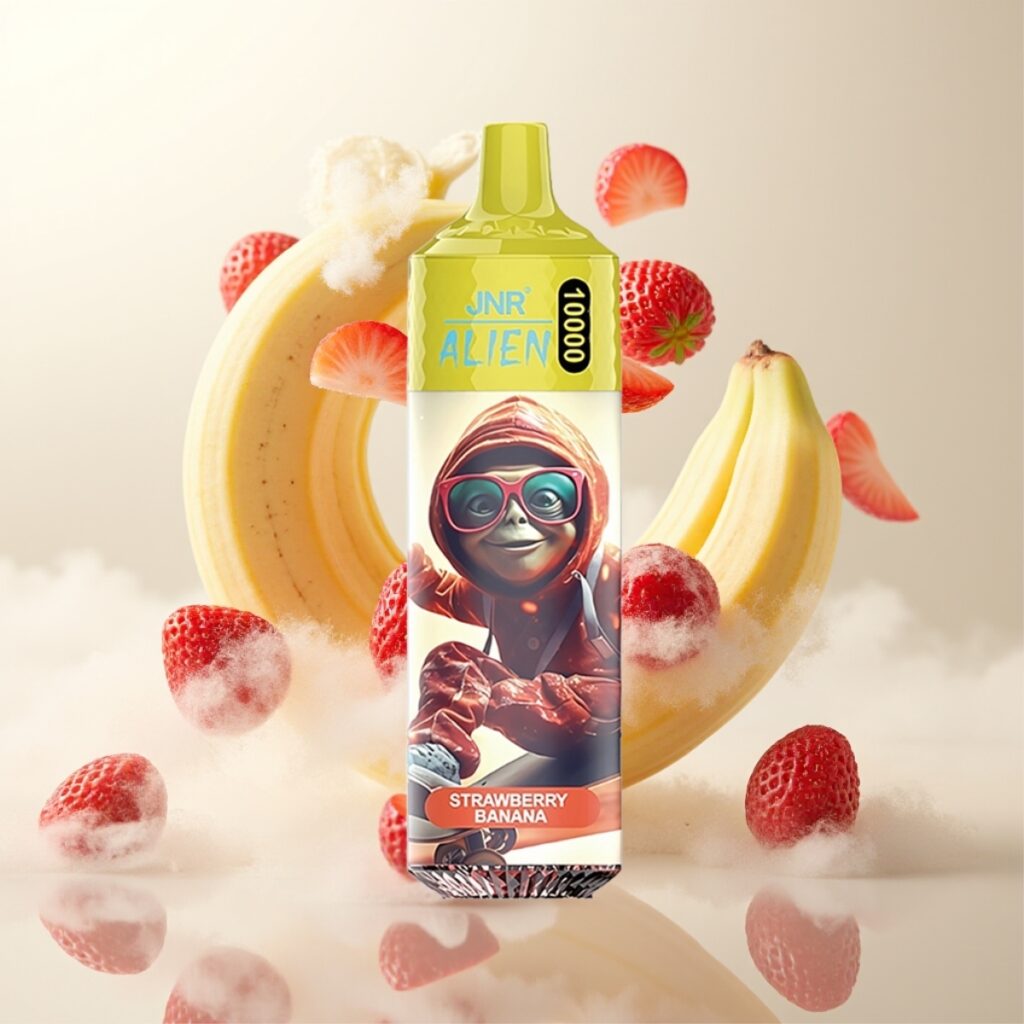 JNR Alien 10000 Puffs Engangsverdampar Jordbær Banan – 10000 puffs, 850mAh, Type-C
