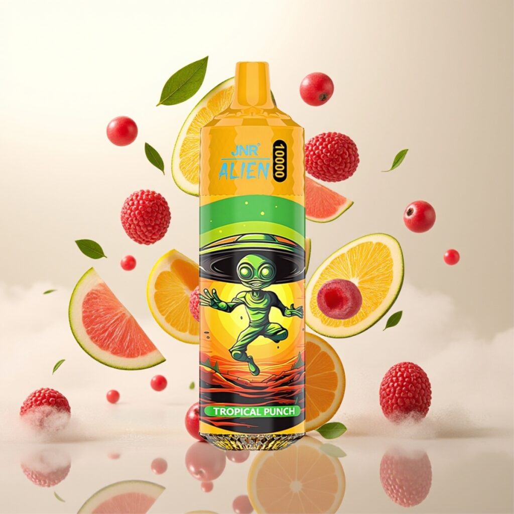 JNR Alien 10000 Puffs Tropisk Punch – 850mAh, 20ml, Type-C-lading, RGB-lys