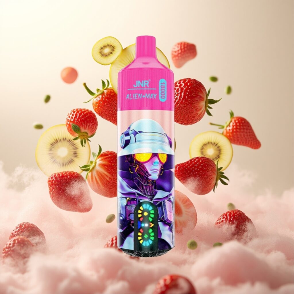 JNR Alien Max 18000 Puffs Engangs Vape Jordbær Kiwi – Smart LED-skjerm, 28ml E-væske, 850mAh Batteri