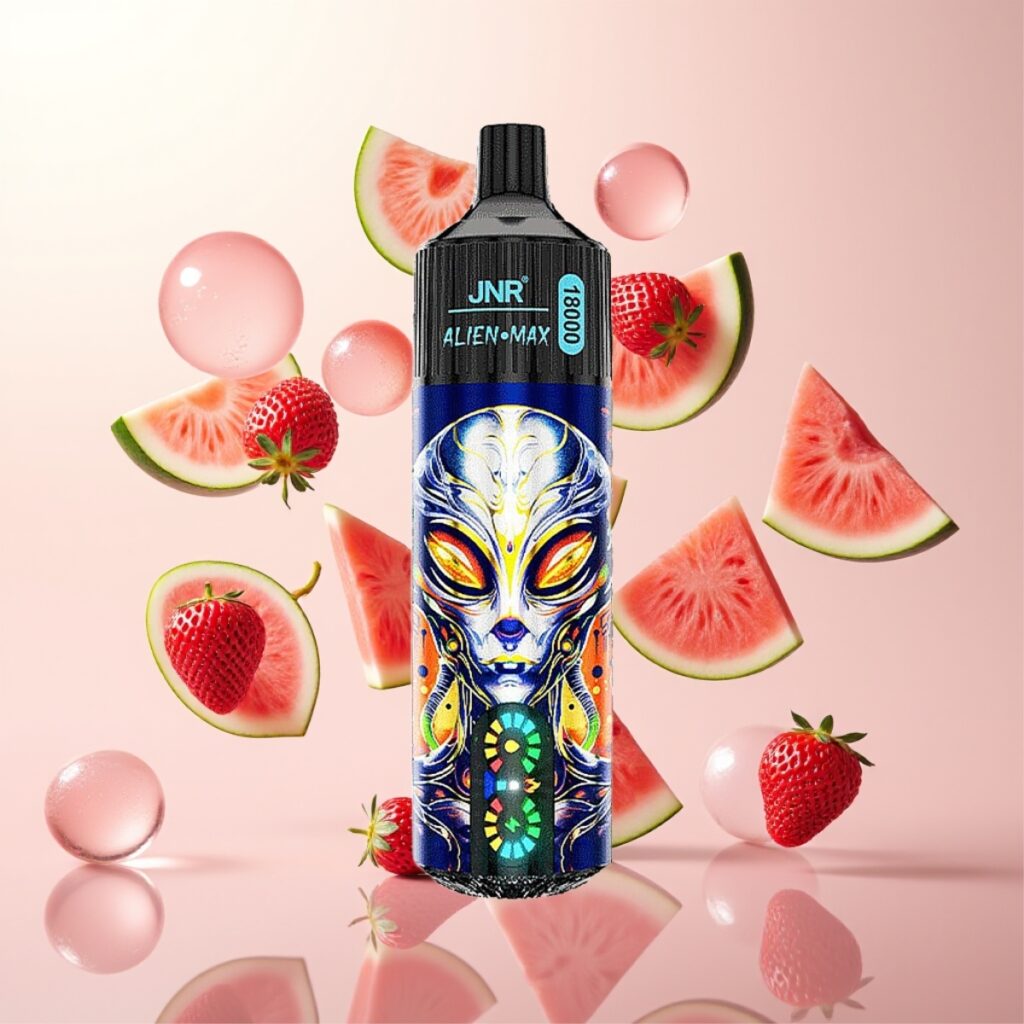 JNR Alien Max 18000 Puffs – Smart LED Display, 28ml E-liquid, Type-C Lading – Jordbær Vannmelon Bubblegum