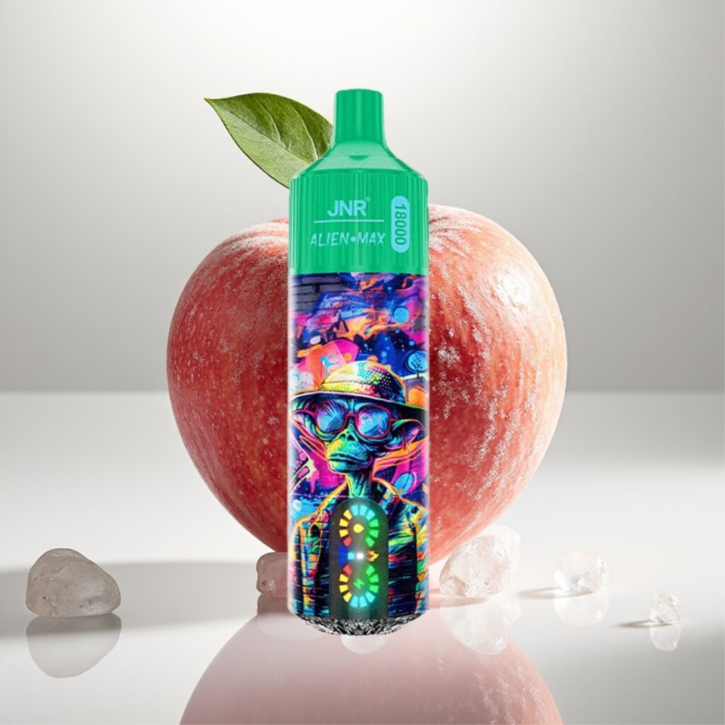 JNR Alien Max 18000 Puffs Smart LED Display, Dual Mesh Coil, 20 Smaker, Fryktelig Eple