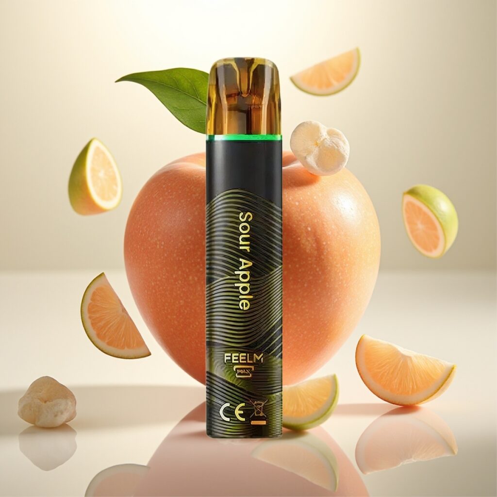 JNR Black&Golden 600+200 Puffs Engangs Vape – Sur Eple, 800 Puffs, 550mAh, 2ml