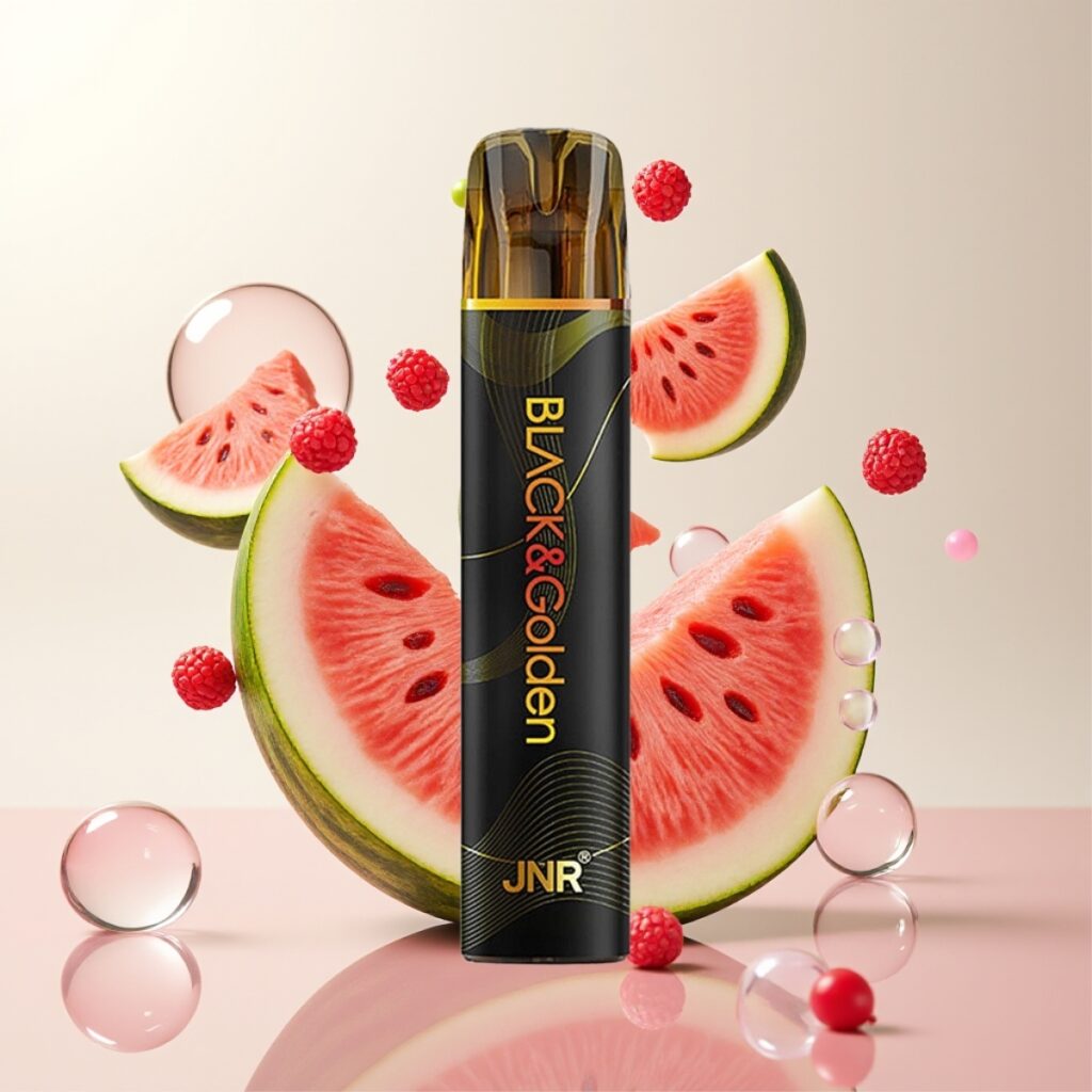 JNR Black&Golden 600+200 Puffs Engangs Vape Vannmelon Tyggegummi – 800 Puffs, 550mAh, 2ml