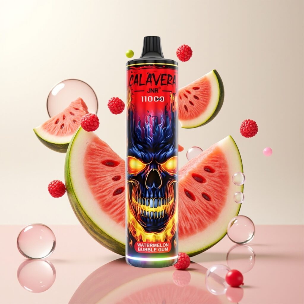 JNR Calavera 11000 Puffs Engangs Vape - Type-C lading, 850 mAh batteri, 21ml væske, 1.0ohm mesh coil - Vannmelon Tyggegummi