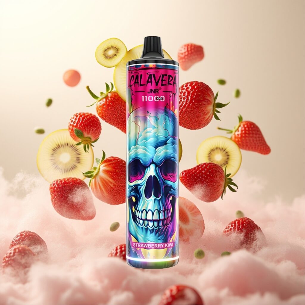 JNR Calavera 11000 Puffs Engangsvaper med Jordbær-Kiwi, Type-C lading, 850 mAh batteri, 21ml e-væske