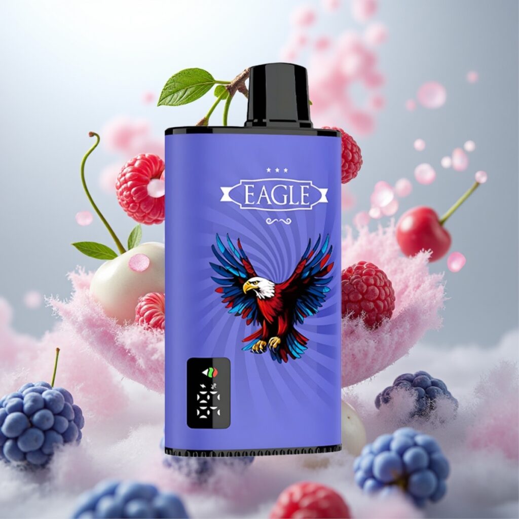 JNR EAGLE Smart 23000 Puffs Engangs Vape Blå Bringebær Kirsebær – Digitalt Skjerm, Justerbar Luftstrøm, 750mAh Batteri