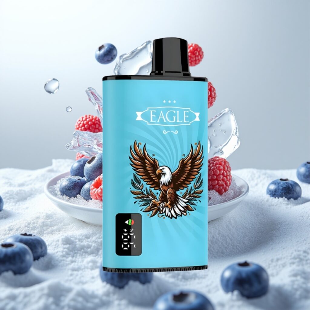 JNR EAGLE Smart 23000 Puffs Engangs Vape Blåbær Is med digital skjerm, 1.0ohm mesh coil, justerbar luftstrøm