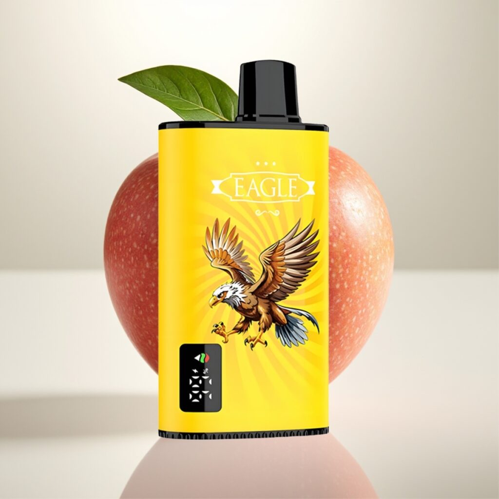 JNR EAGLE Smart 23000 Puffs Engangs Vape – Digital Skjerm, 1.0ohm Mesh Coil, Justerbar Luftstrøm, Type-C Lading, Dobbel Eple