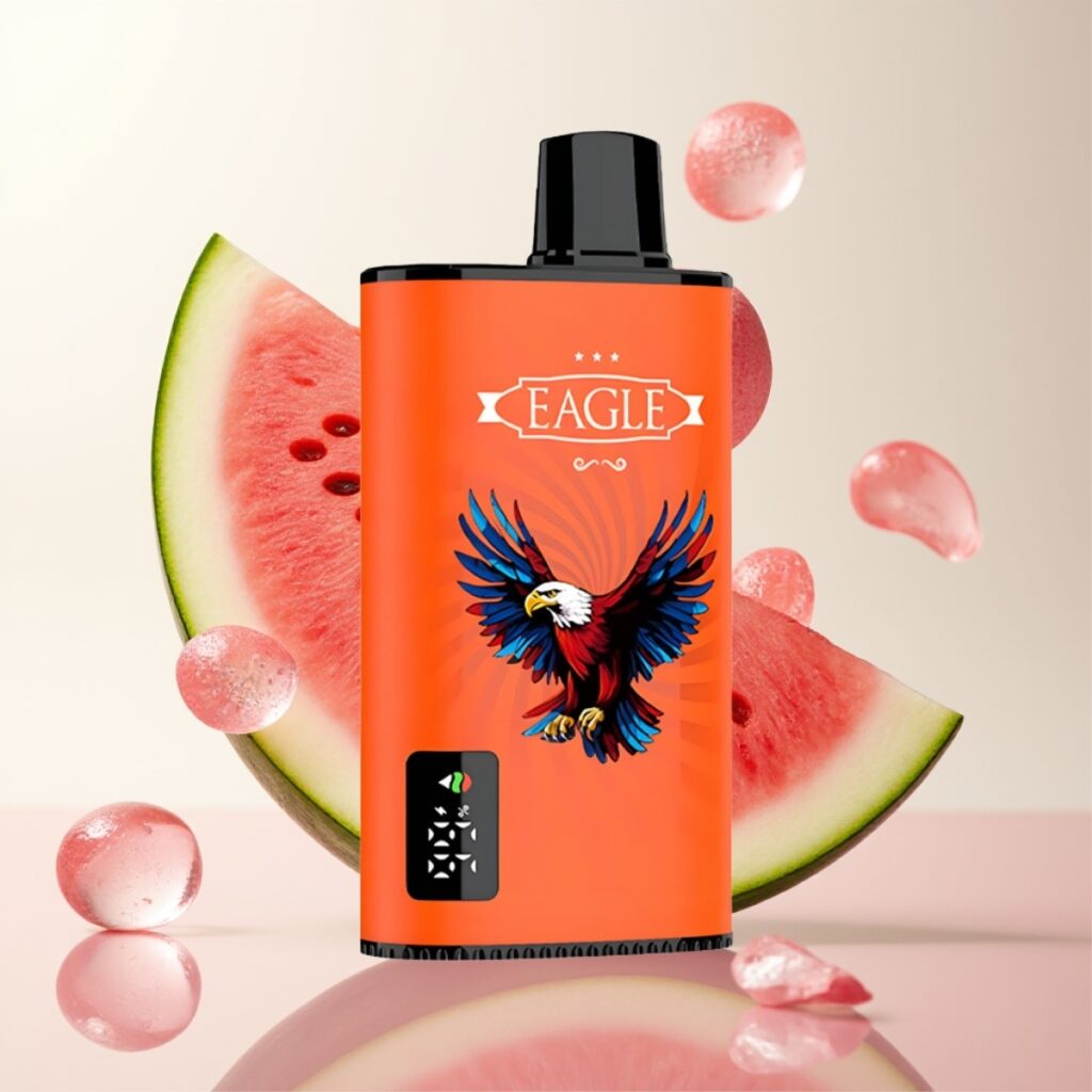 JNR EAGLE Smart 23000 Puffs Engangs Vape Vannmelon Tyggis – Digital Skjerm, 1.0ohm Mesh Coil, Justerbar Luftstrøm
