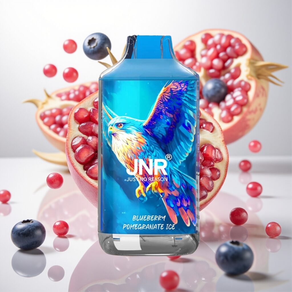 JNR Falcon 16000 Puffs Engangsdamp Blåbær Granateple Is – 850 mAh, 22ml, Dual Mesh Coil