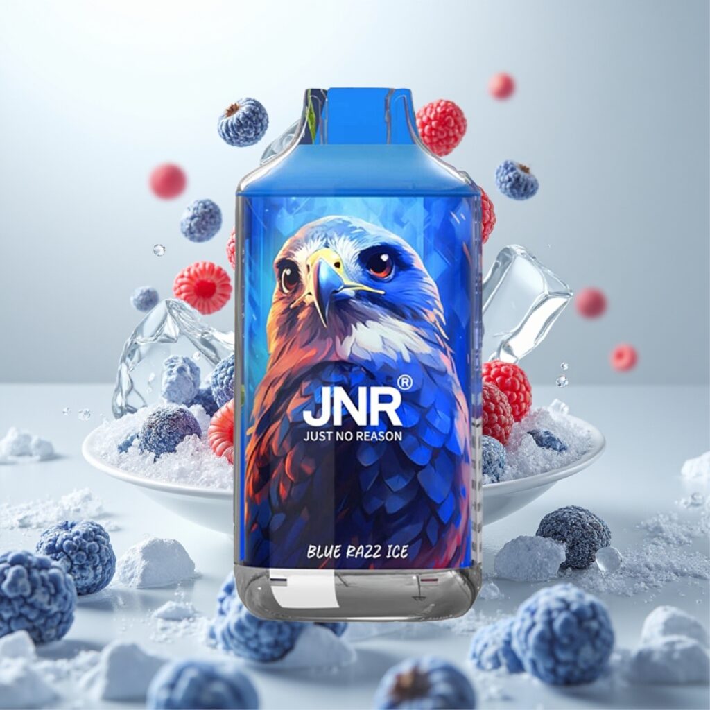 JNR Falcon 16000 Puffs Engangsvaper Blå Bringebær Is – 850 mAh, 22ml, Dual Mesh Coil