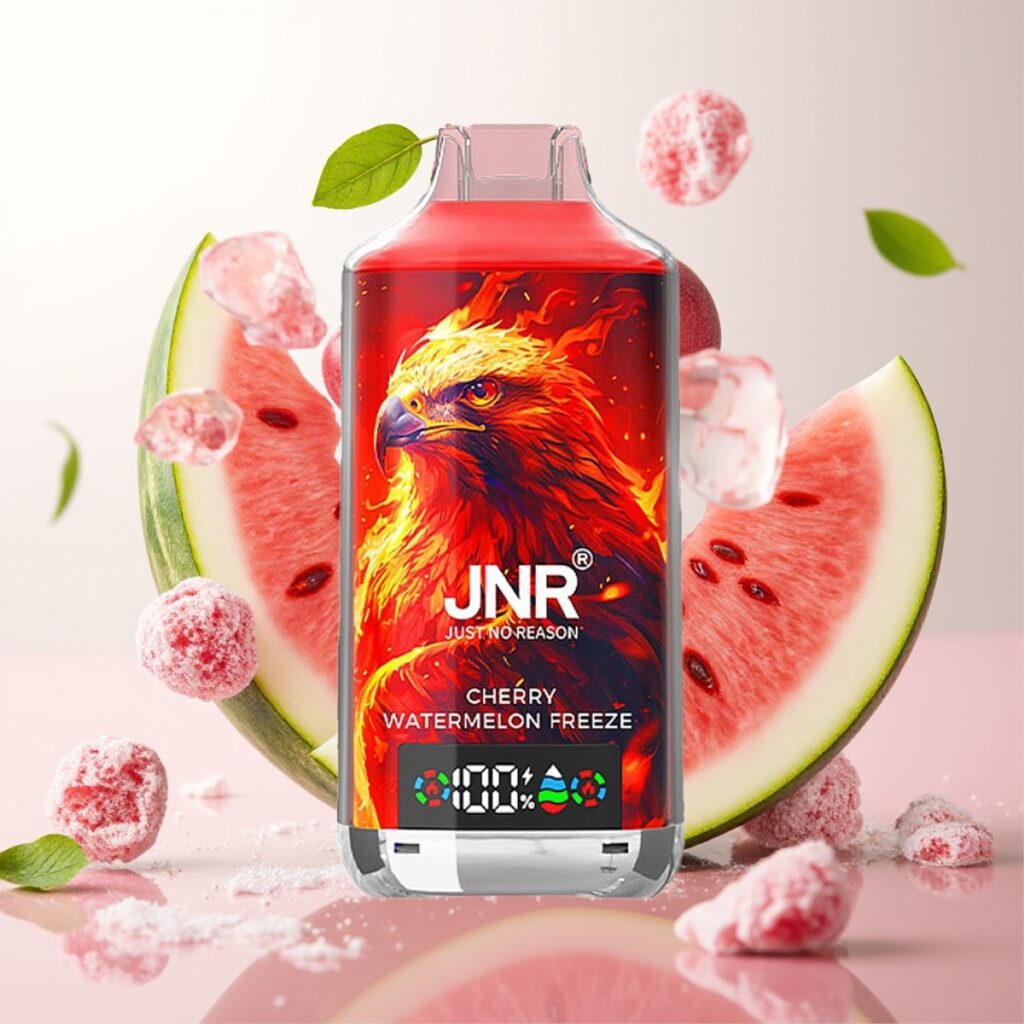 JNR Falcon X 18000 Puffs Engangsdamper Kirsebær Vannmelon Frost – 750mAh, 24ml, Dual Mesh Coil, Type-C