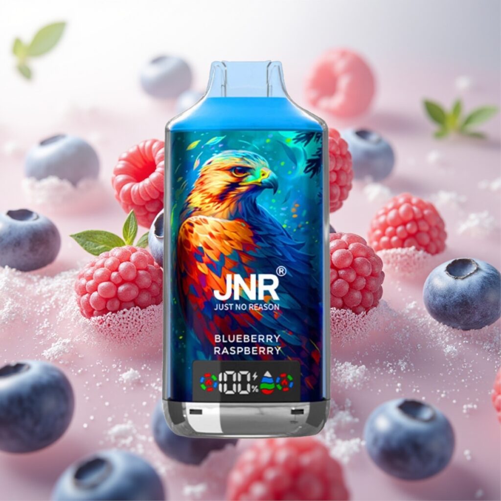 JNR Falcon X 18000 Puffs Engangsvaper Blåbær Bringebær – 750mAh, 24ml, Digital Display, Type-C