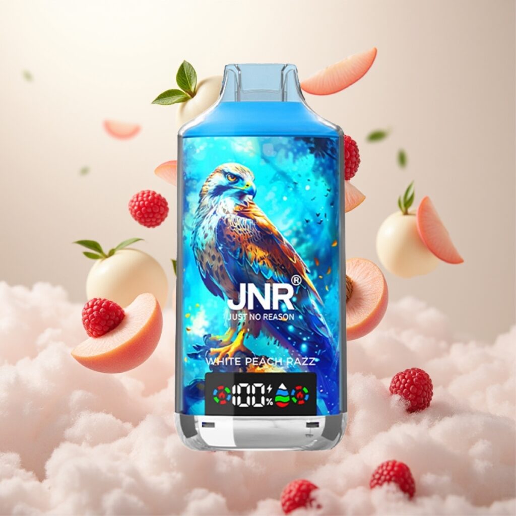 JNR Falcon X 18000 Puffs Engangsvaper Hvit Fersken Razz – 24ml, 750mAh, Type-C-lading