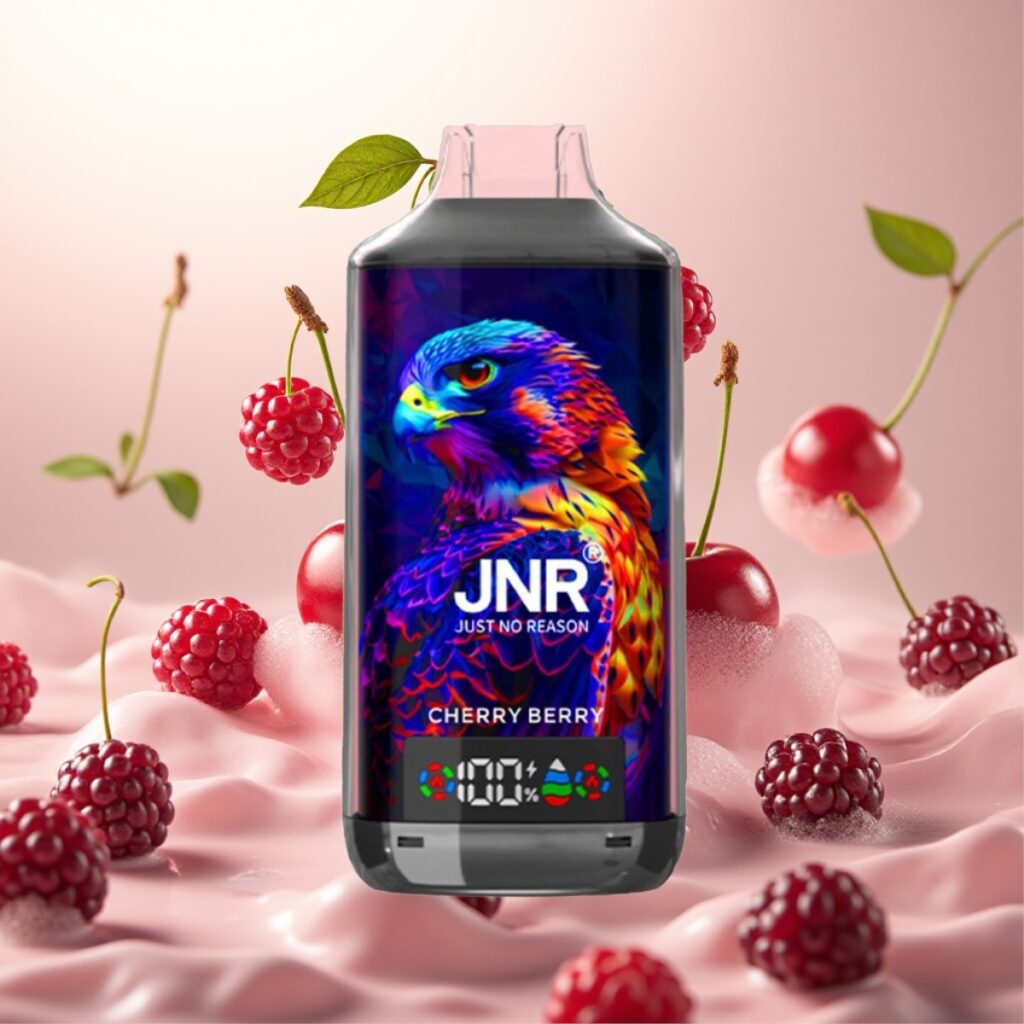 JNR Falcon X 18000 Puffs Engangsvaper Kirsebær-Bær – 750mAh, 24ml, Dual Mesh Coil, Type-C