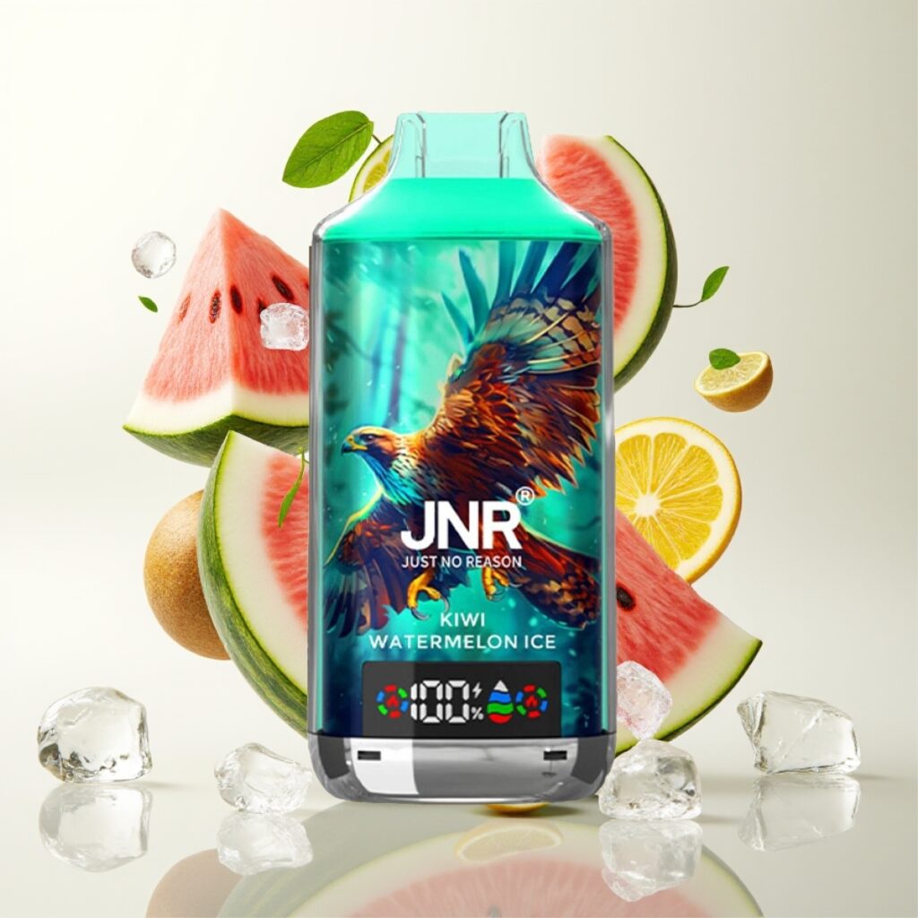 JNR Falcon X 18000 Puffs Engangsvaper Kiwi Vannmelon Is – 750mAh, 24ml, Dual Mesh Coil, Type-C