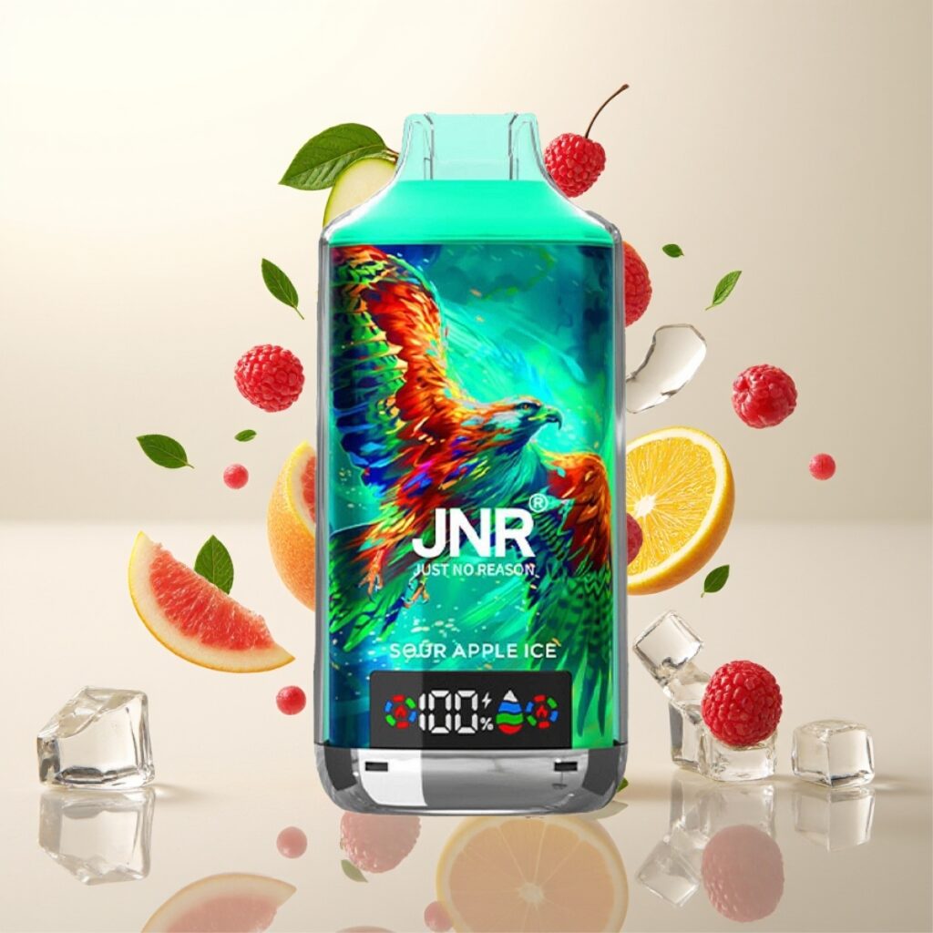 JNR Falcon X 18000 Puffs Engangsvaper Sur Eple Is – 750mAh, 24ml, Dual Mesh Coil, Type-C