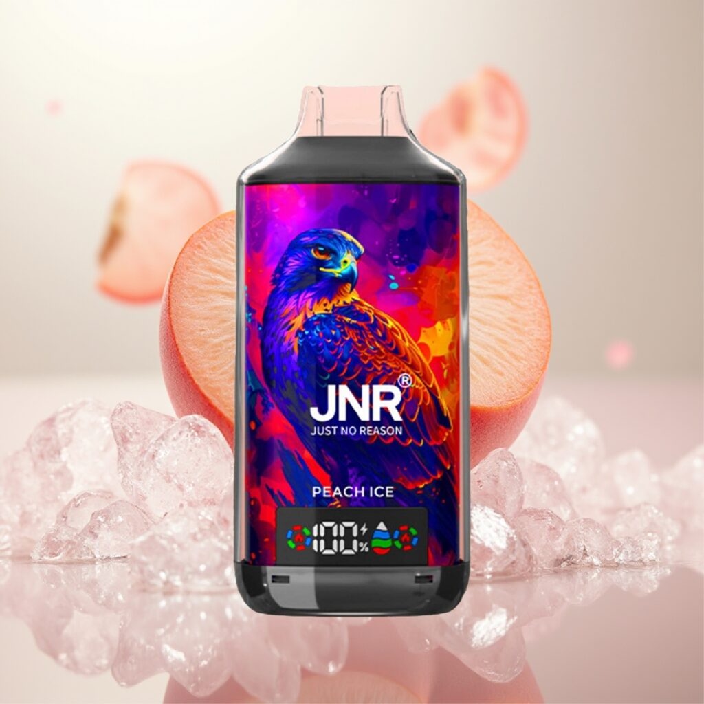JNR Falcon X 18000 Puffs Peach Ice (750mAh, 24ml, Dual Mesh Coil, Digital Display)