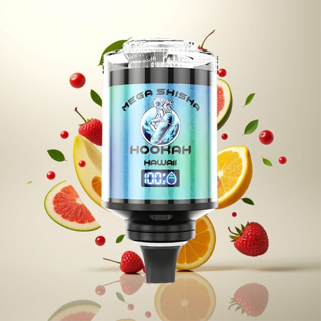 JNR Mega Shisha Hookah 100K Desktop Kompatibilitet – 100000 puff, 60ml e-Liquid Kapasitet, 2200mAh Batteri, Type-C lading, Hawaii