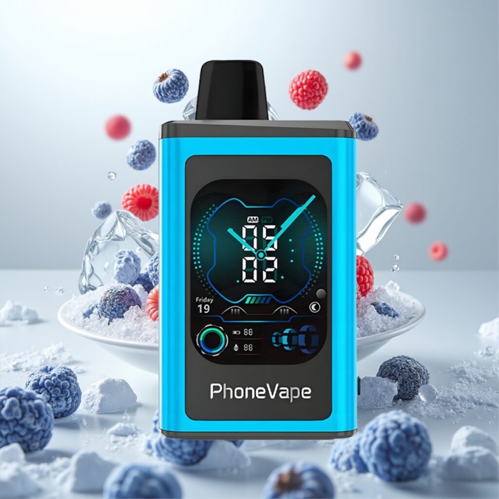 JNR PhoneVape 30000 puffs Engangs Vape Blå Bringebær Is – 850mAh, Type-C, Justerbar Luftstrøm