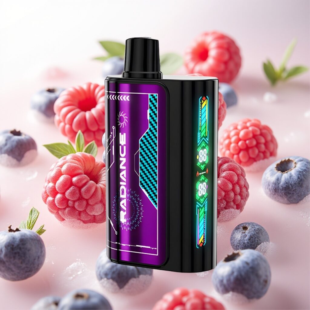 JNR Radiance 31000 Puffs Engangs Vape BLÅBÆR SUR BRINGEBÆR – 28ml E-væske, 950 mAh Batteri, Type-C Lading