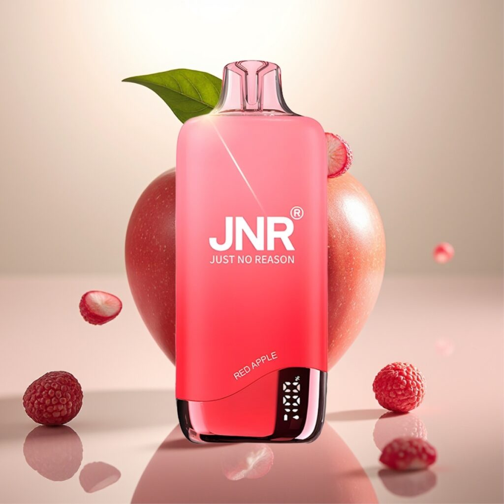 JNR Rainbow 10500 Puffs Engangs Vape Rødt Eple – 10500 Puffs, 18ml, 0.8ohm Mesh Coil