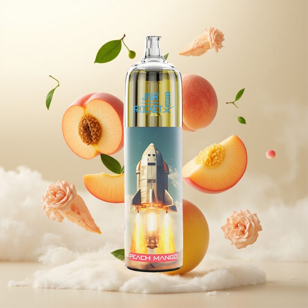 JNR Rocket-X 12400 Puffs Engangsdamper – Justerbar Luftstrøm, 25ml e-Likvid, Type-C Lading, Fersken Mango