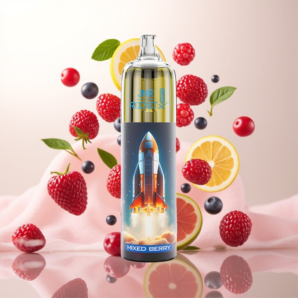 JNR Rocket-X 12400 Puffs Engangsdamper med Justerbar Luftstrøm, 850mAh Batteri, Blandet Bær