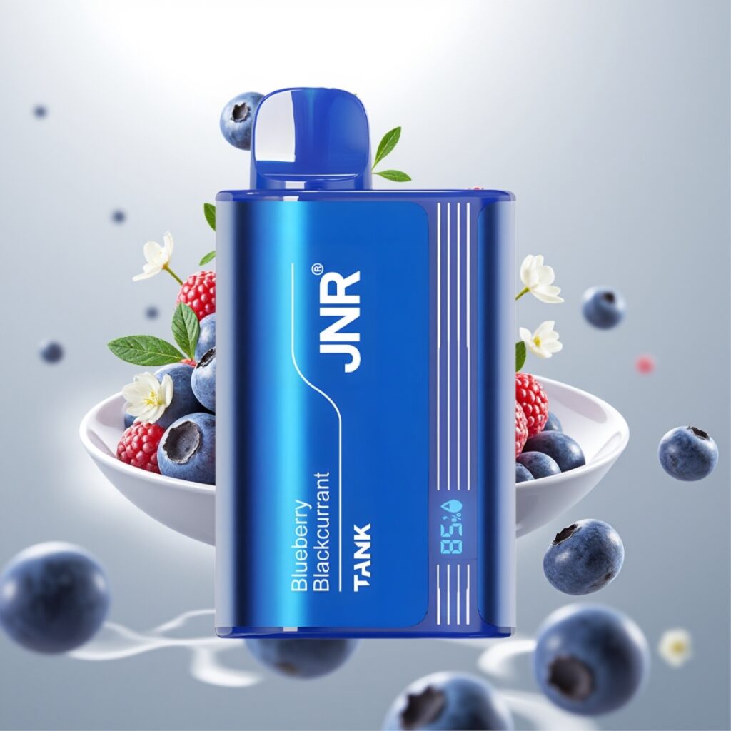 JNR Tank 10000 Puffs Engangsdamp med justerbar luftstrøm, digital skjerm, 20ml e-væske – Blåbær Solbær