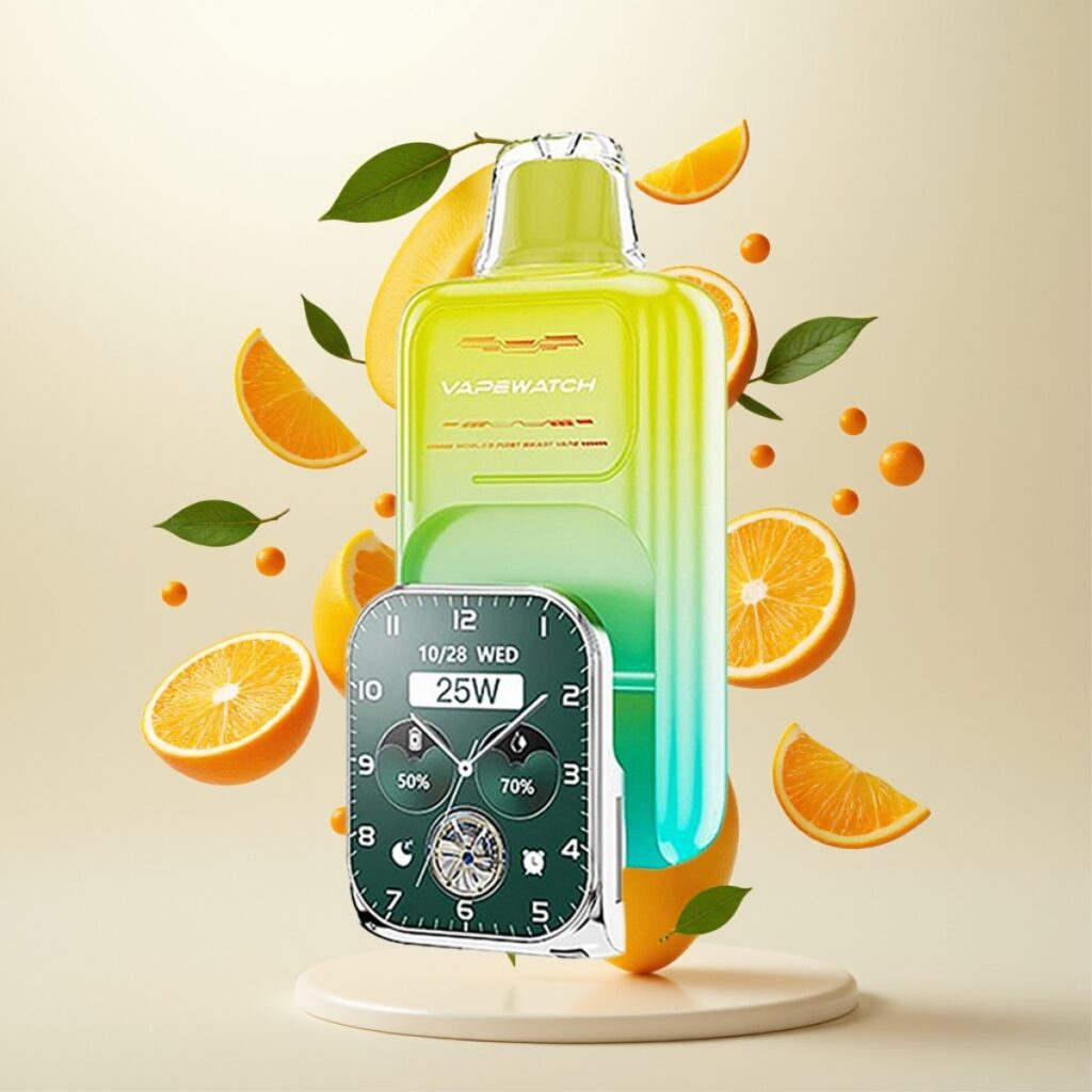 JNR VapeWatch 30000 Puffs – 30.000 inhalasjoner, 1000mAh, 19mL, 5% nikotin, Oransje Mango